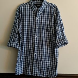 Men's Chaps Blue and White Dress Shirt